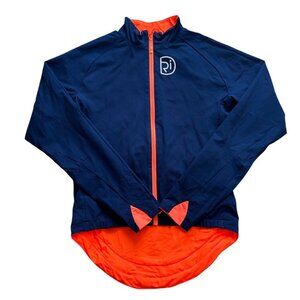 Cycling Jacket Rivelo XL Blue Orange Reversible Water Resistant Newington